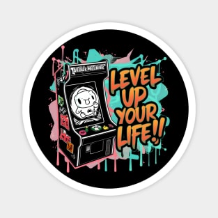 "Retro Game Boost: Level Up Your Life!" Magnet